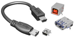 USB-Steckverbinder und Kabelkonfektionen auf Board-Ebene