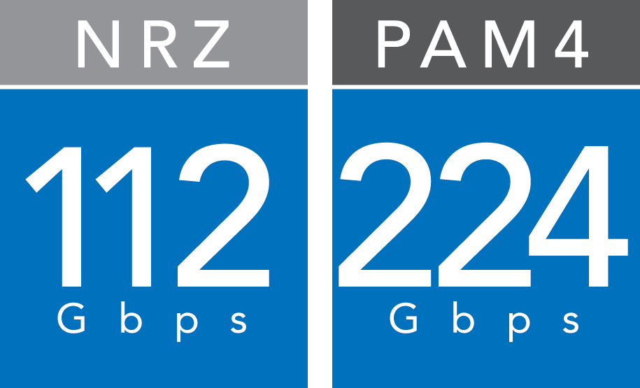 112 gbps NRZ and 224 gbps PAM4
