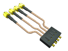 5.00 mm 75 Ohm Ganged Hybrid Micro-Miniature RF Plug, Cable Assembly